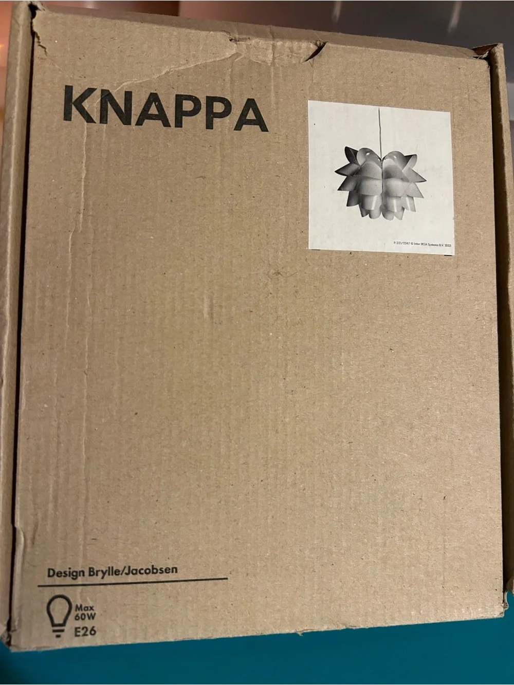 Vintage ikea Knappa flower hanging lamp white